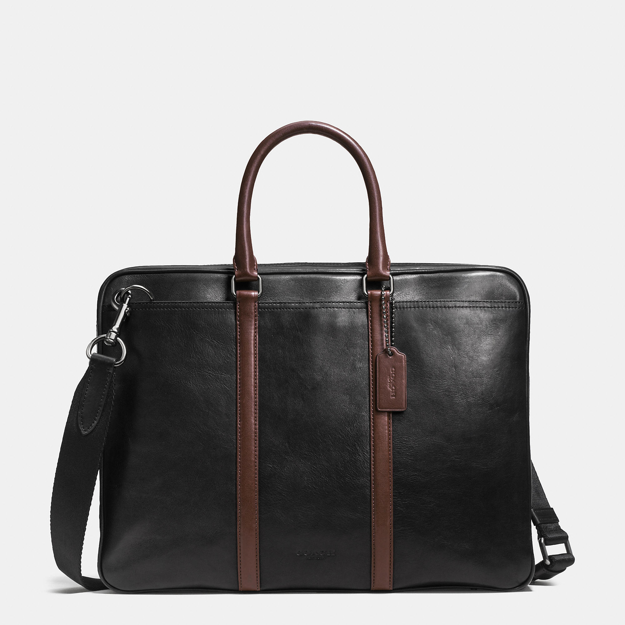 COACH Metropolitan Slim Brief In Sport Calf Leather in Black for Men Lyst