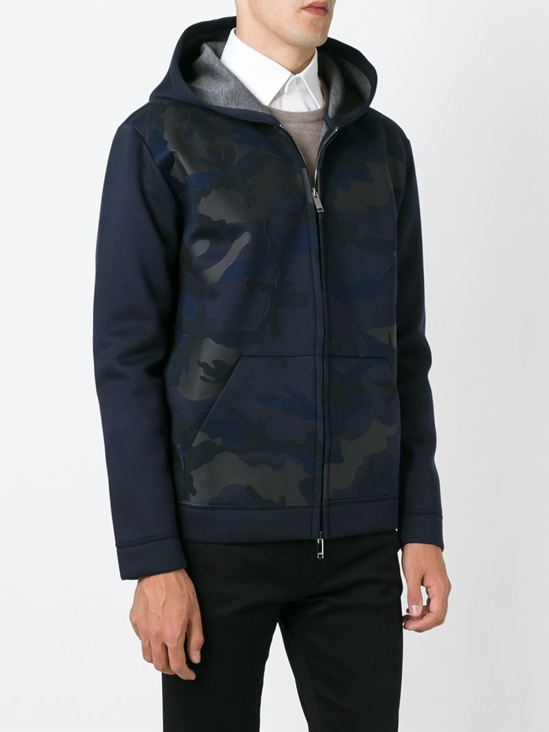 valentino camo jacket blue