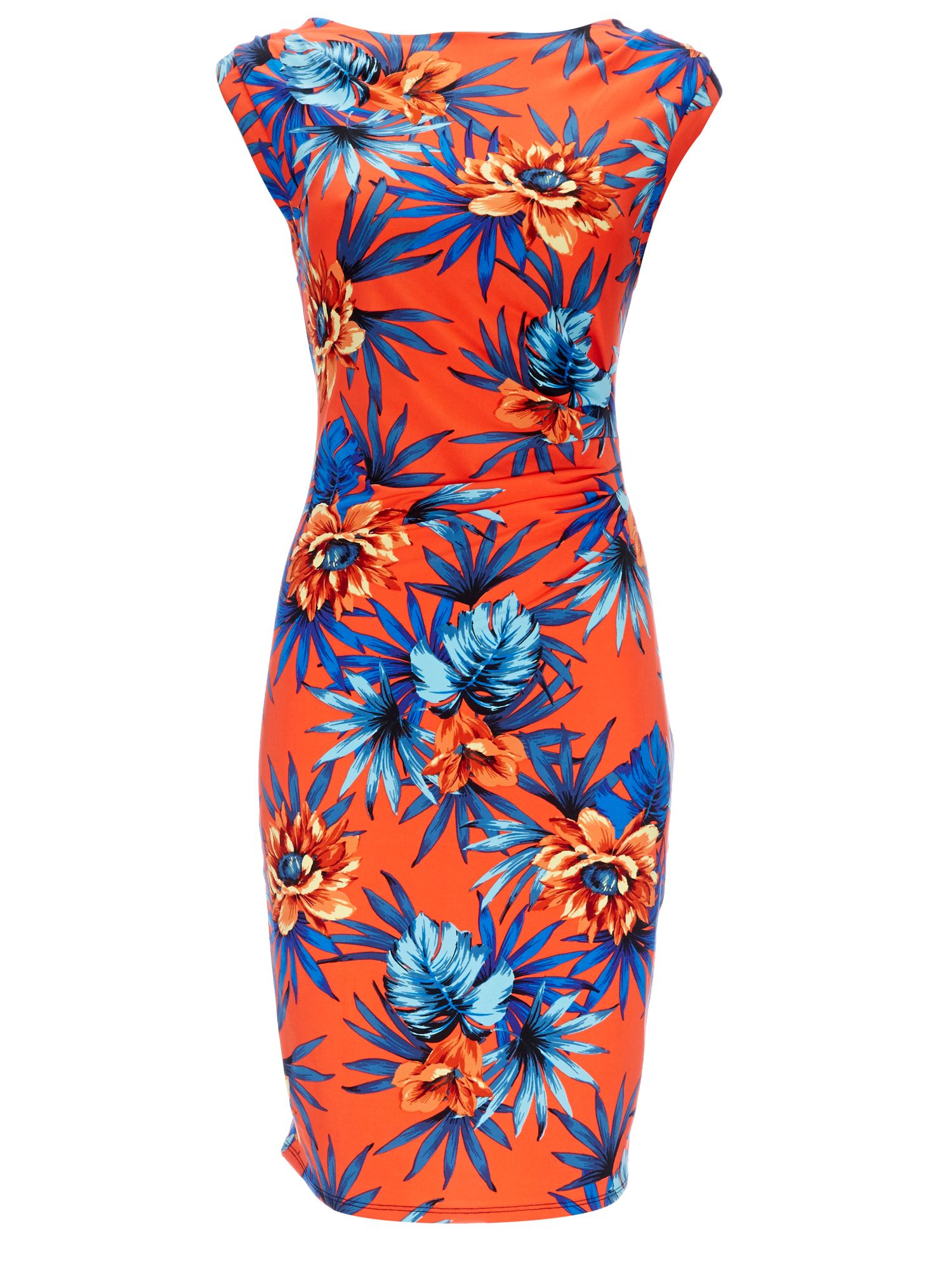 Wallis Petite Tropical Print Dress in Orange (Multi-Coloured) | Lyst