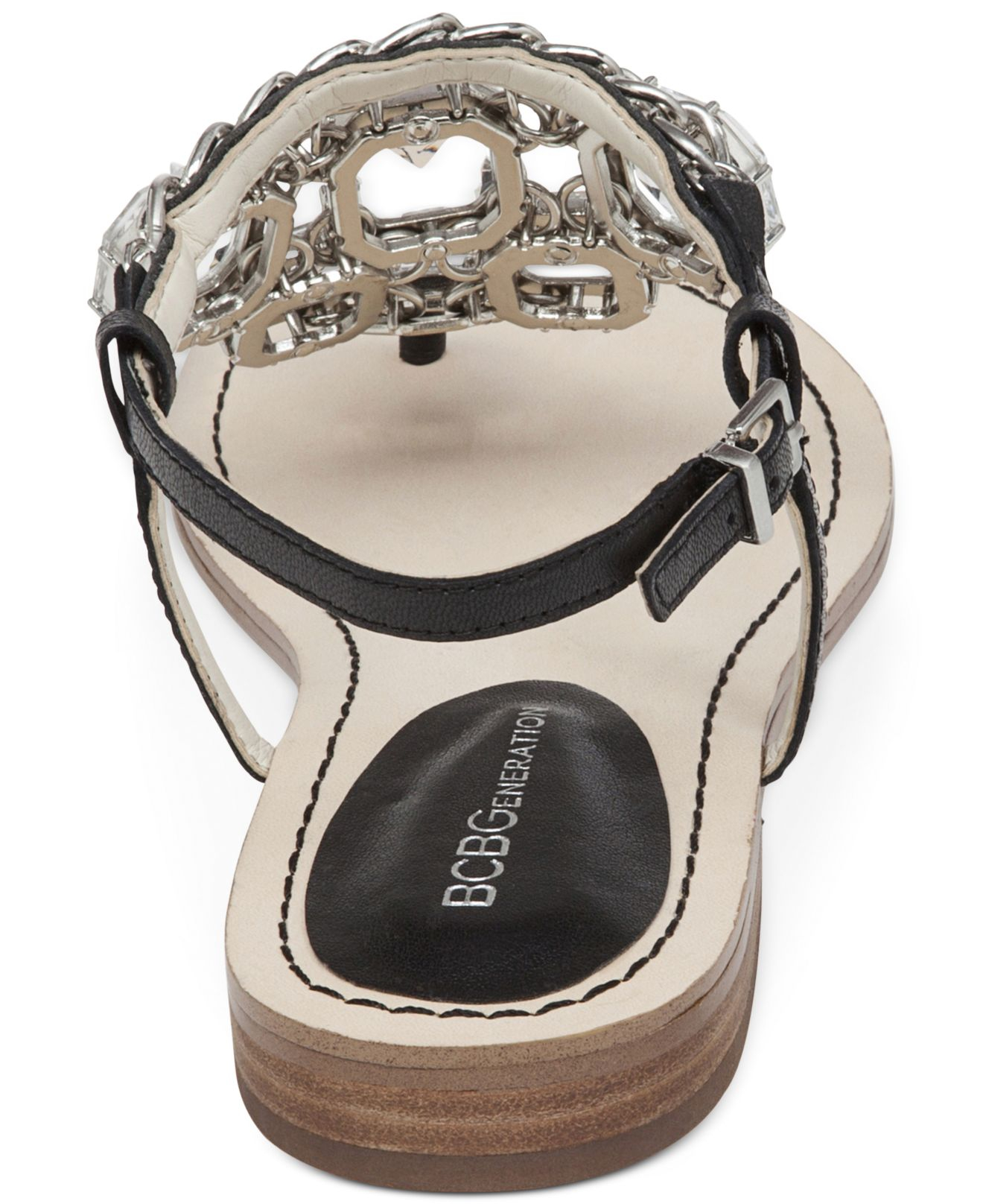 bcbg black flat sandals