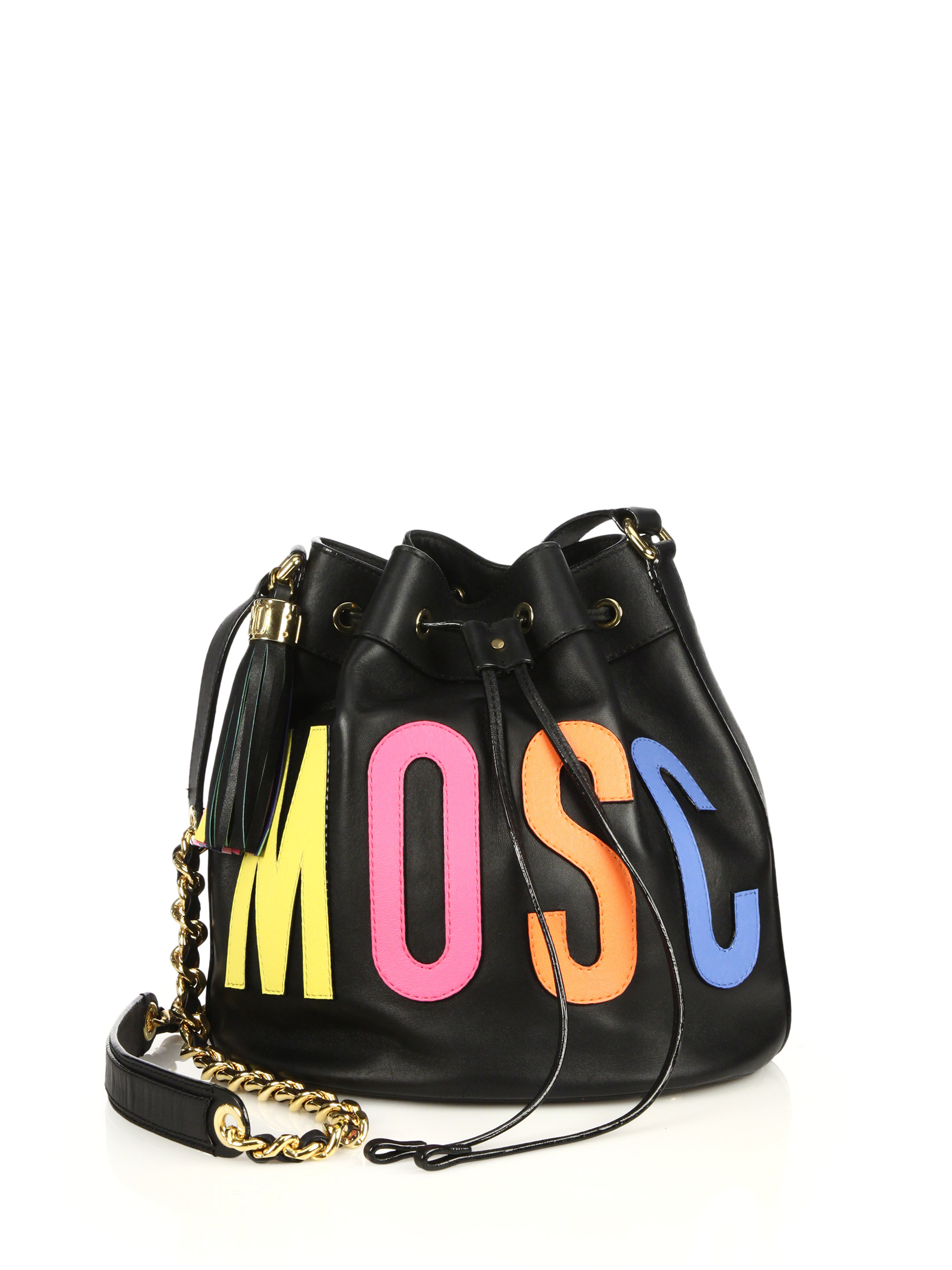 Moschino Multicolor-Logo Bucket Bag in 