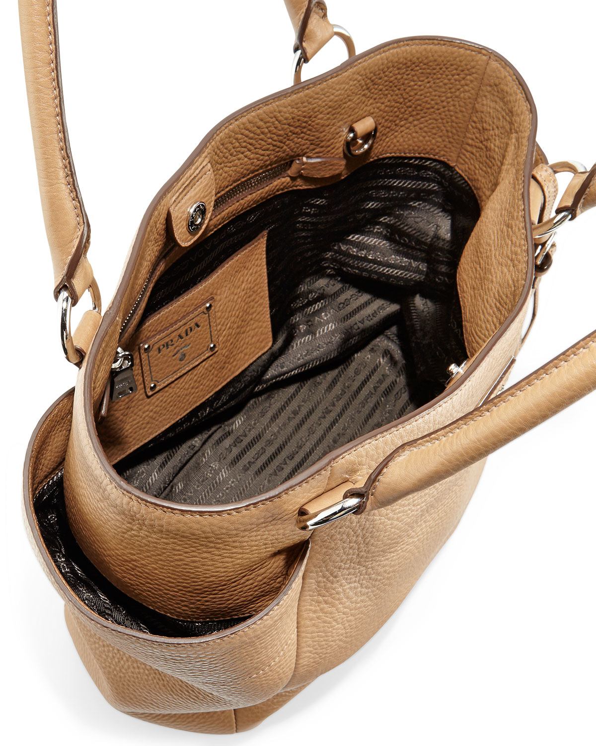 prada daino side-zip twin pocket tote  