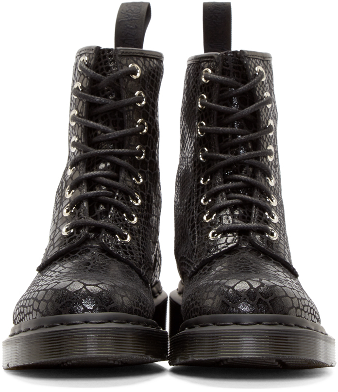 snakeskin doc martens black