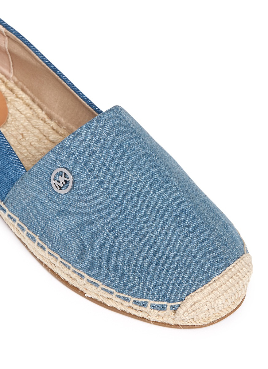 denim slip on flats