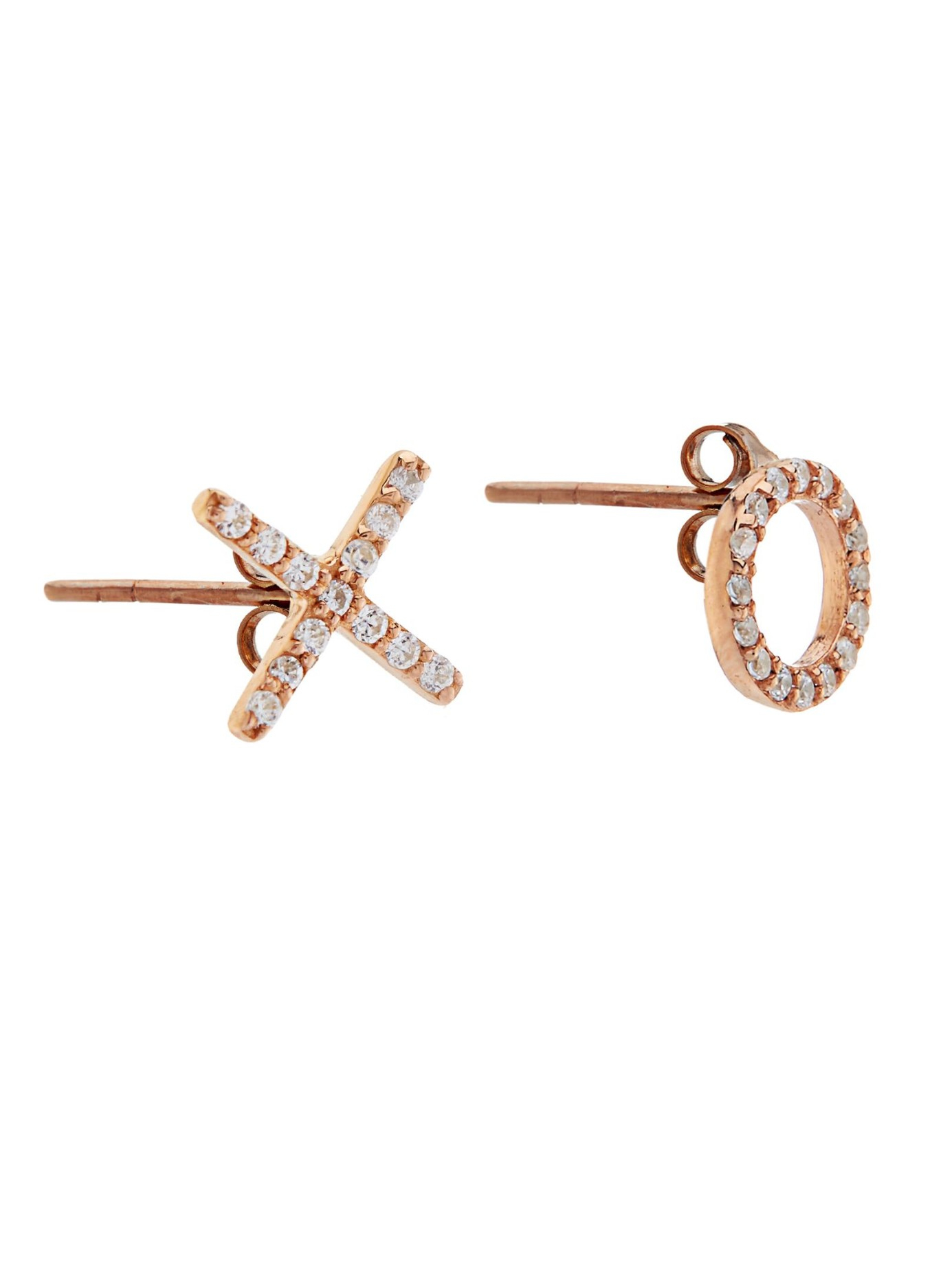 Lyst Aamaya By Priyanka Topaz And Rose Gold Plated Xo Earrings In Pink Gallery