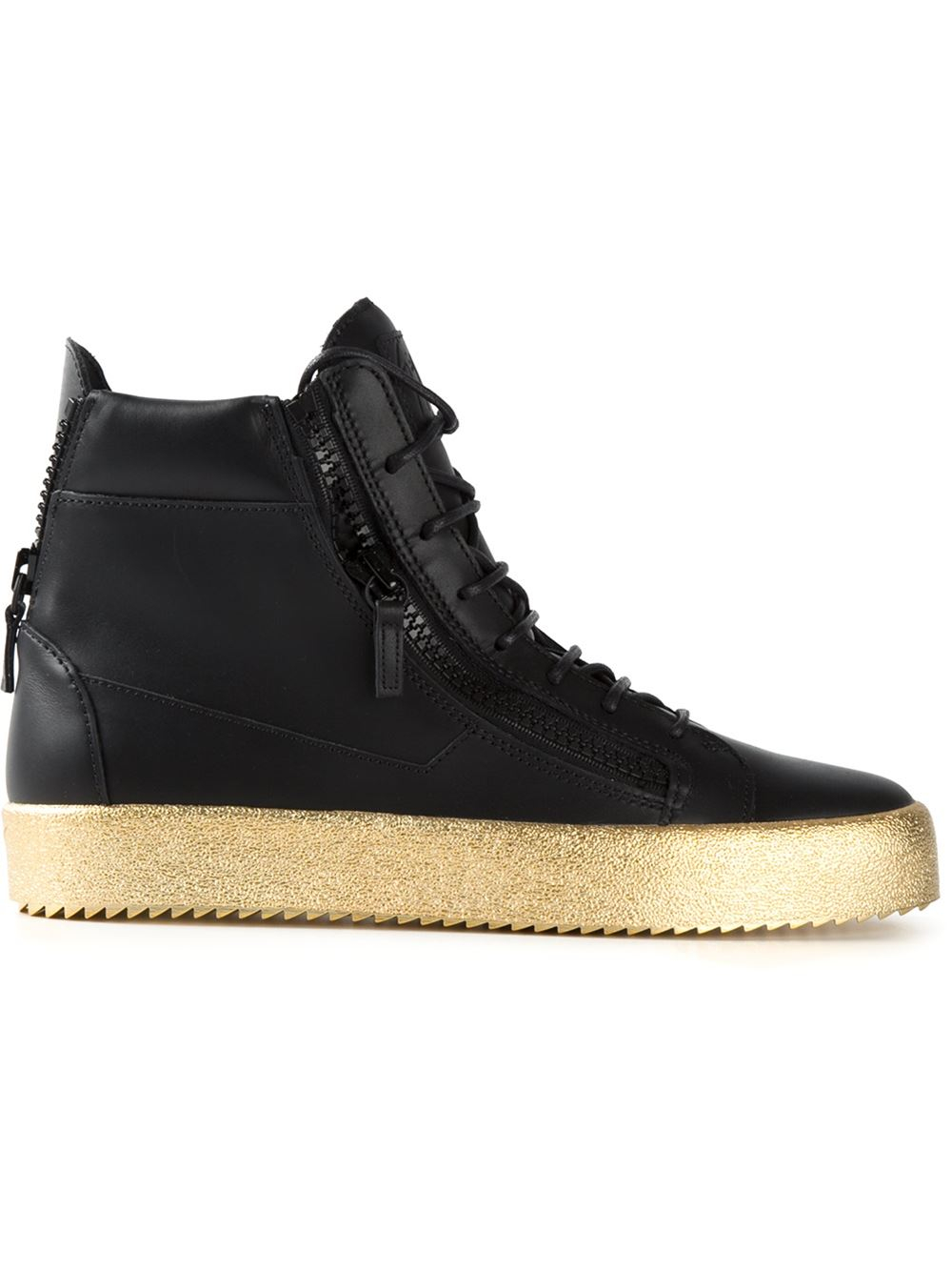 Zanotti Golden High-Top Sneakers in Black for Men | Lyst