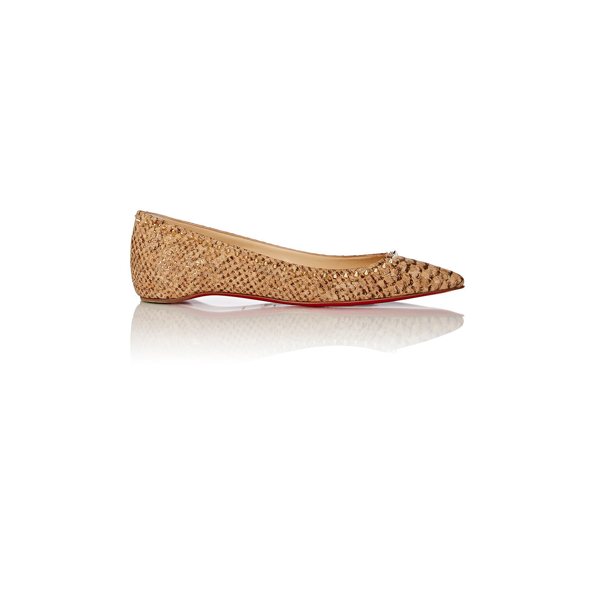 price of christian louboutin shoes - Christian louboutin Women\u0026#39;s Spiked Anjalina Flats in Beige (Nude ...