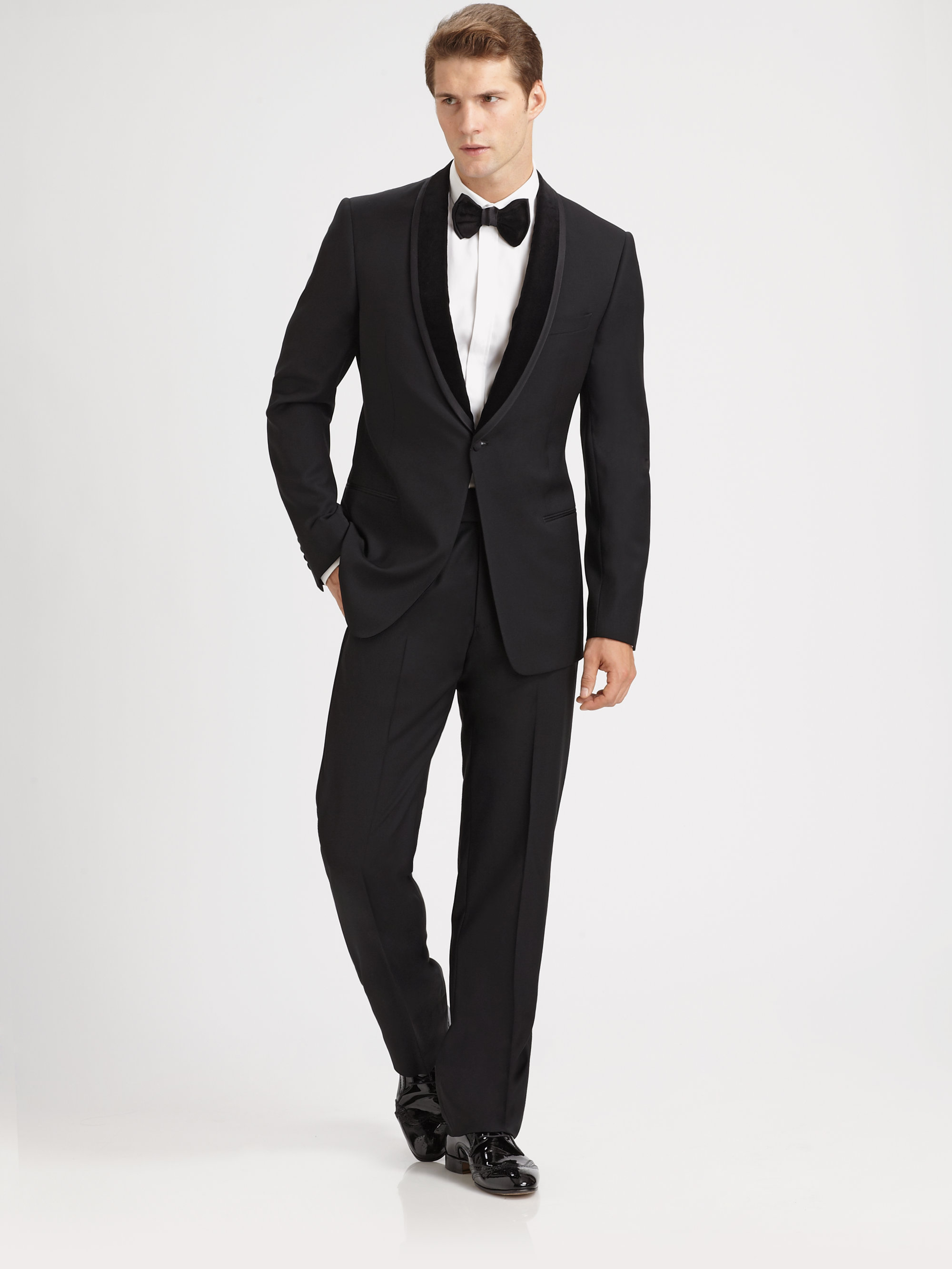 Armani Shawl Collar Tuxedo in Black for Men - Lyst