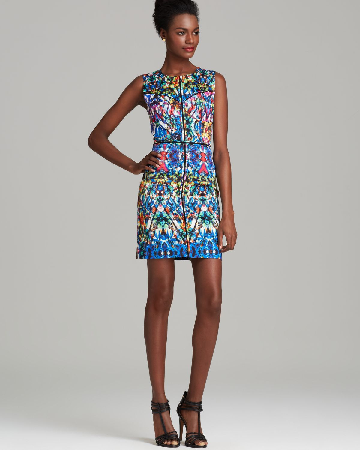Lyst Milly Dress Tropical Fl Print Sheath In Blue Gallery