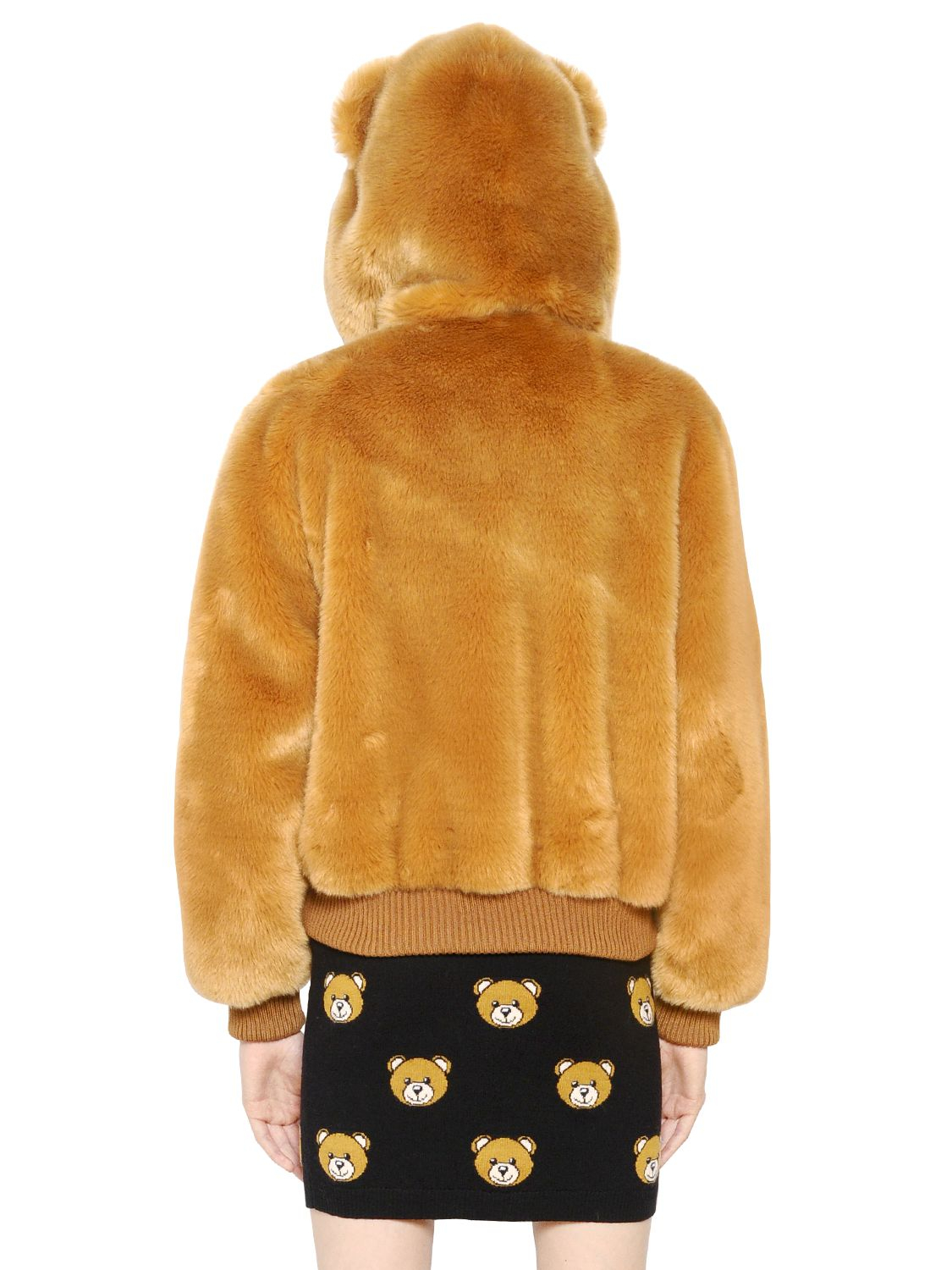 camel teddy fur bomber jacket