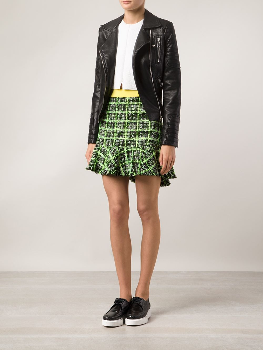 Boutique Moschino Tweed Skirt in Green Lyst