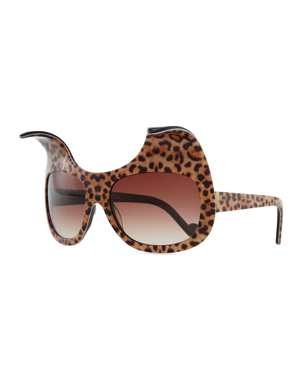Anna Karin Karlsson Exaggerated Cat Eye Sunglasses in Animal (LEOPARD ...