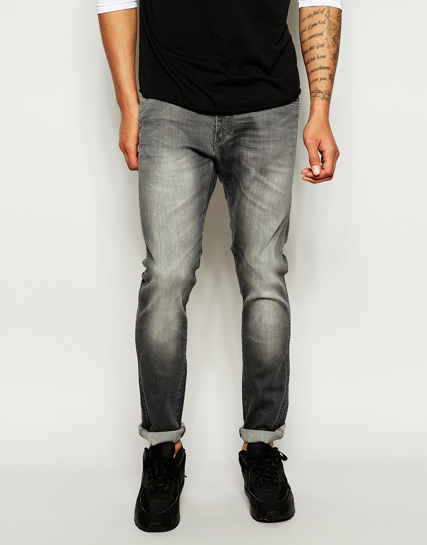 Lyst - Wrangler Jeans Bryson Skinny Fit Grey Roads Stretch Mid Wash in ...