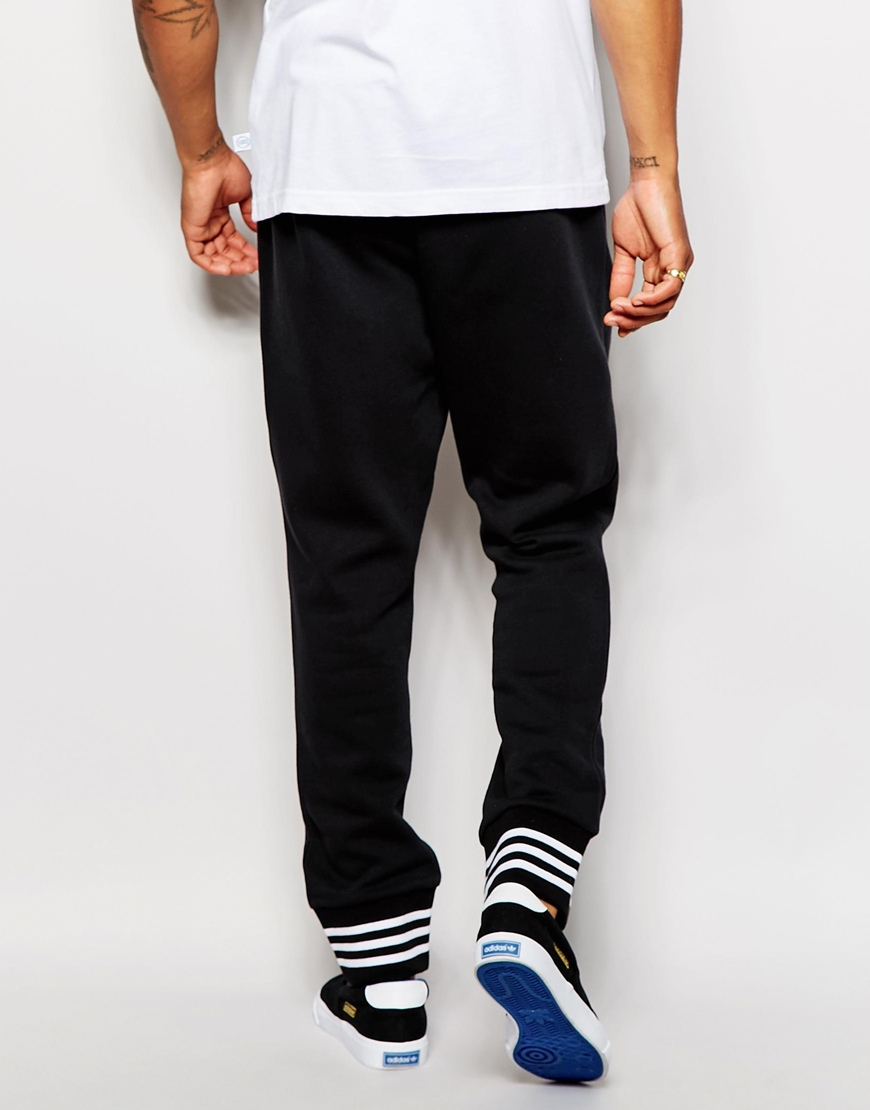 adidas Originals Drop Crotch Joggers With Varsity Cuff in Black for Men |  Lyst