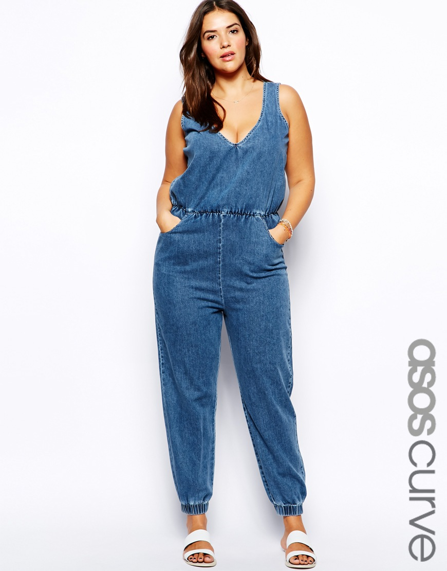 asos denim playsuit