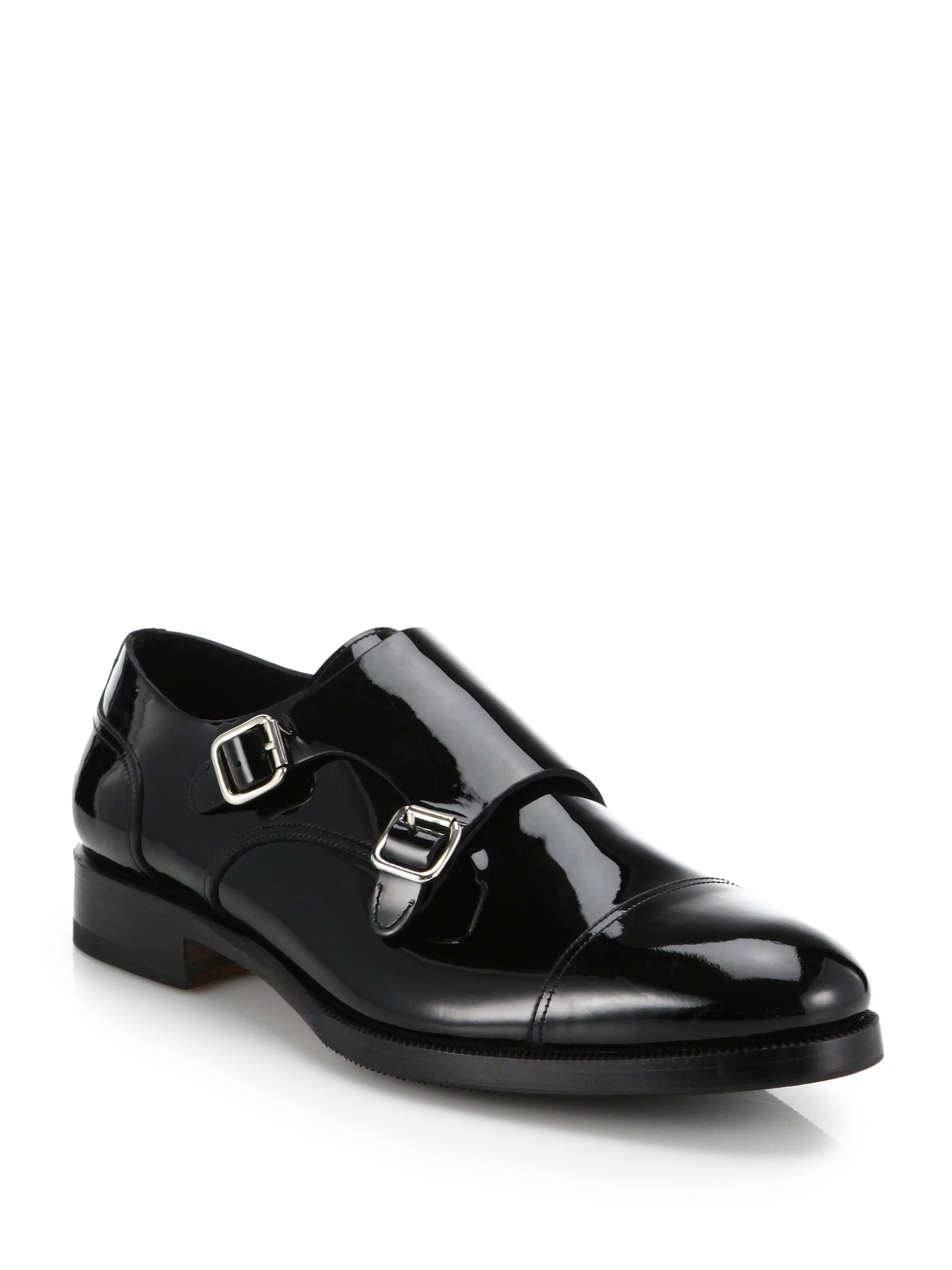 Lyst - Dsquared² Patent Leather Double-buckle Monk Strap Shoes in Black