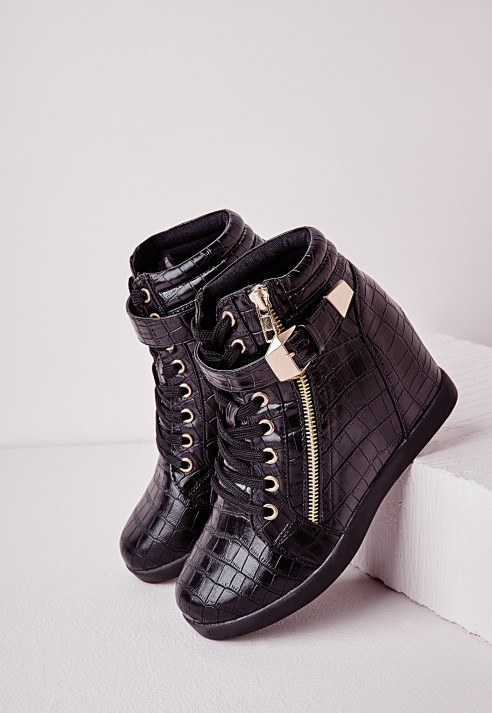 hi top wedge trainers