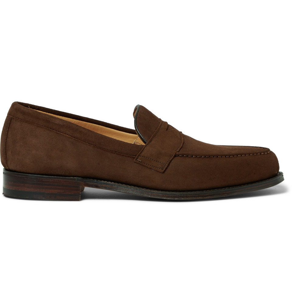 Cheaney Hudson Suede Penny Loafers in Brown for Men - Lyst