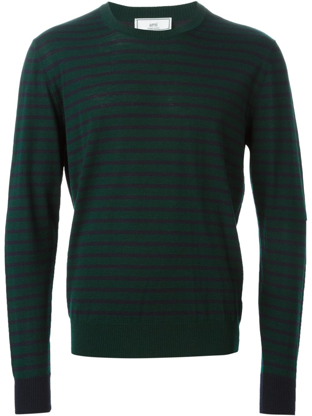 Ami Striped Sweater in Green for Men | Lyst