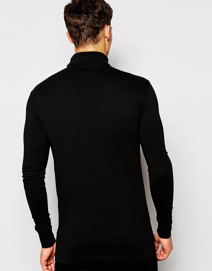 Minimum Jersey Turtle Neck Long Sleeve T-shirt in Black for Men - Lyst