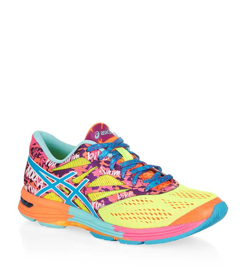 multi coloured asics trainers cheap online