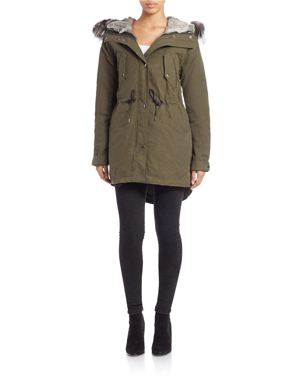 Burberry Short Rabbit Fur Trench Coat In Natural Lyst Burberry Men S Coats Topcoat With Rabbit Fur Lined