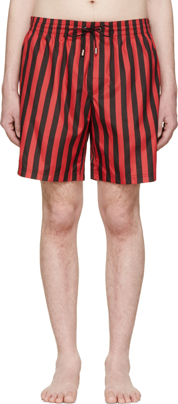 black and red striped shorts