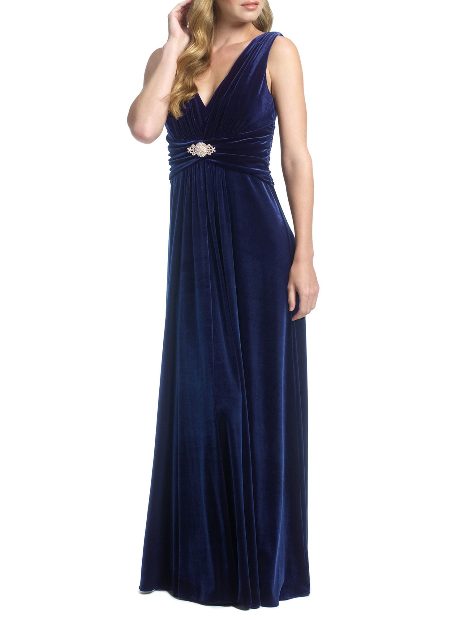 Ariella Milo Velvet Maxi Dress in Navy (Blue) - Lyst