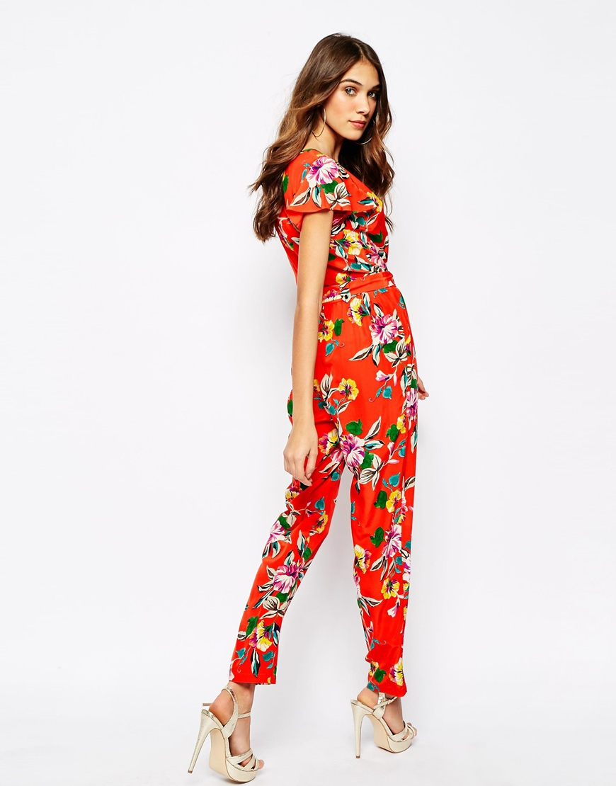 floral silk jumpsuit