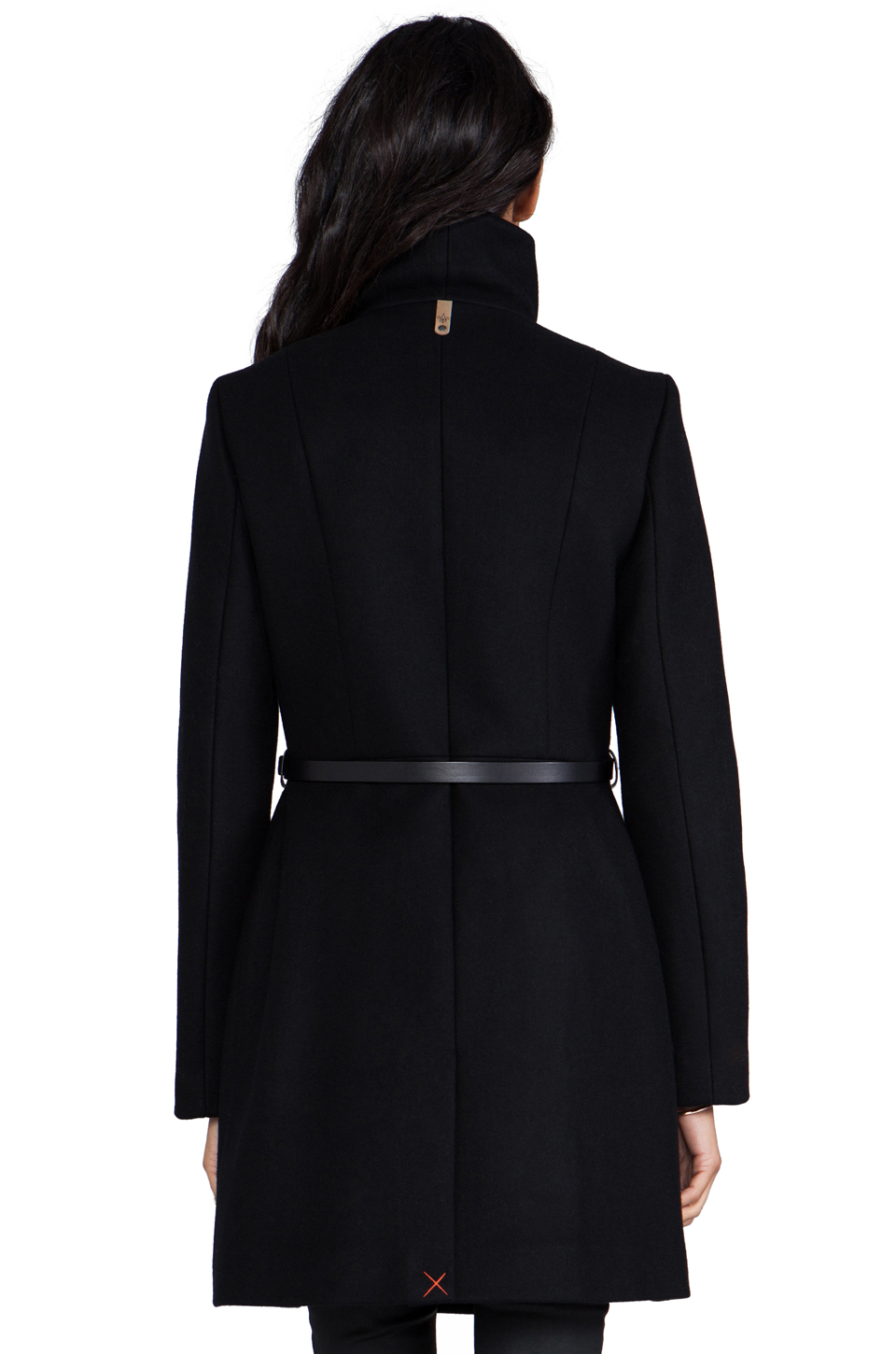 Mackage Valencia Flat Wool Coat in Black Lyst