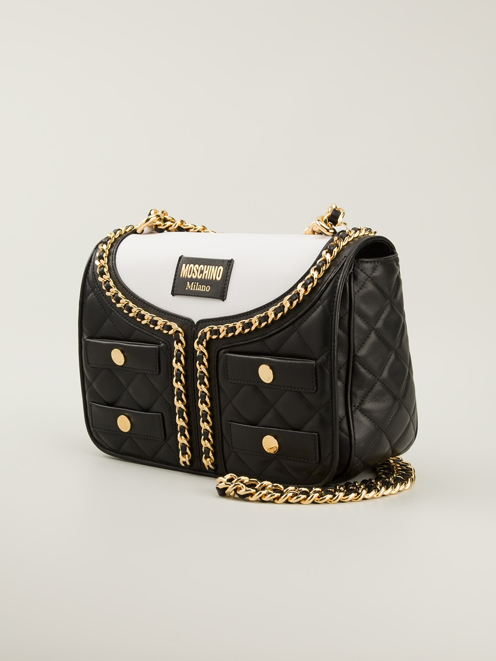 Moschino Quilted Jacket Shoulder Bag in Black - Lyst