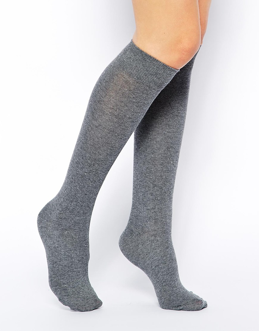 Lyst - Asos Knee High Socks in Gray