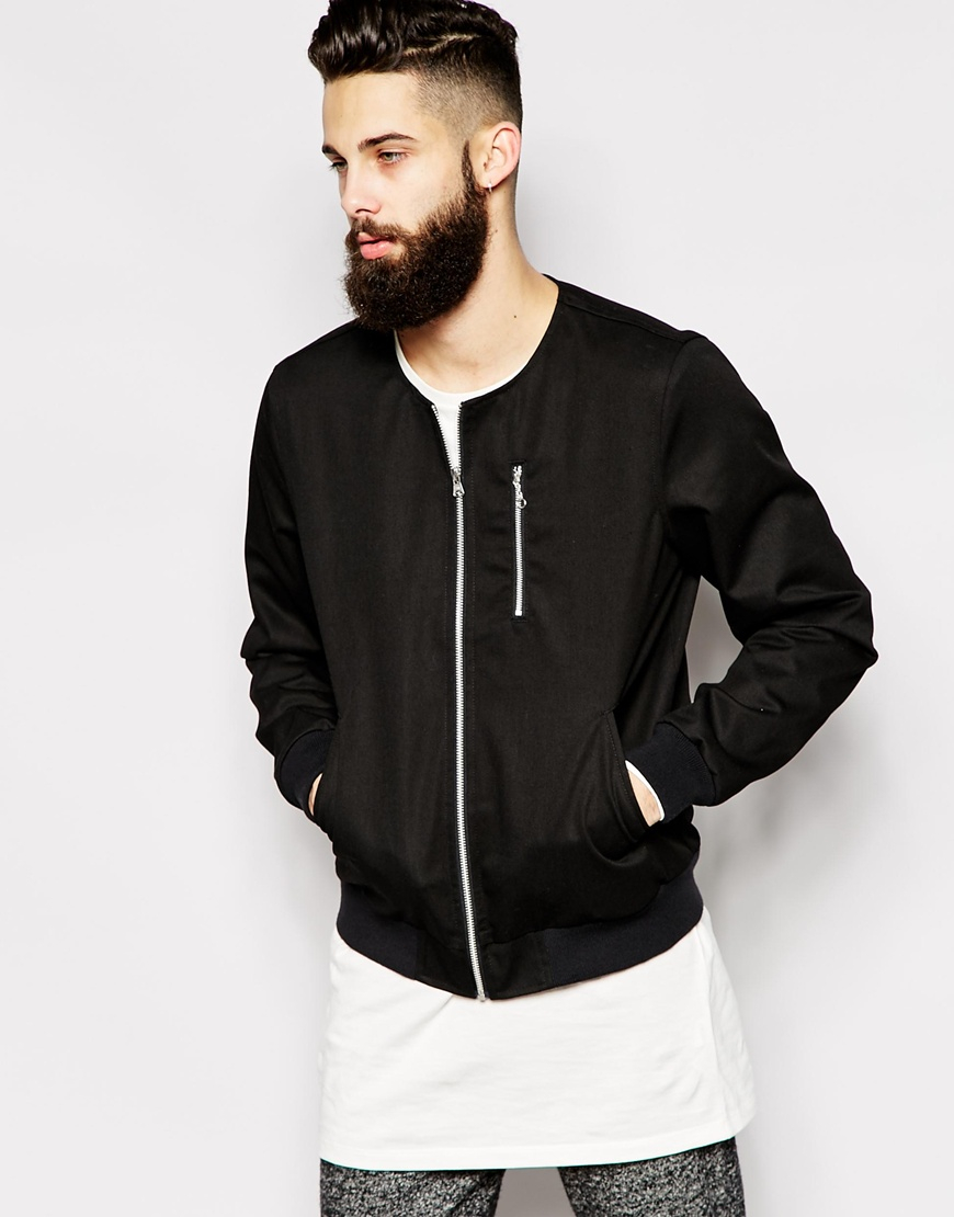 collarless jacket mens