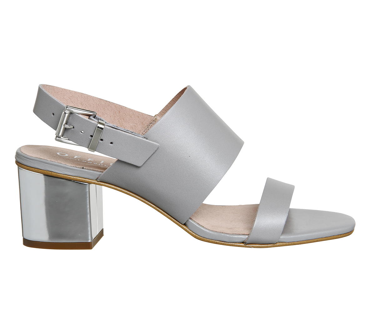 low block heel sandals grey