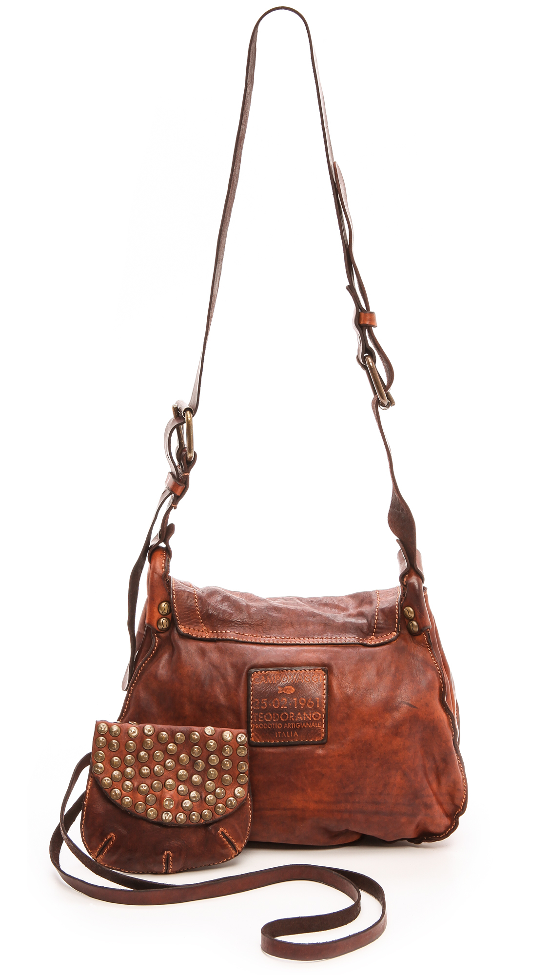 Campomaggi Washed Leather Shoulder Bag Cognac in Brown Lyst