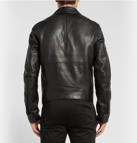 Acne Studios Oscar Leather Biker Jacket in Black for Men | Lyst