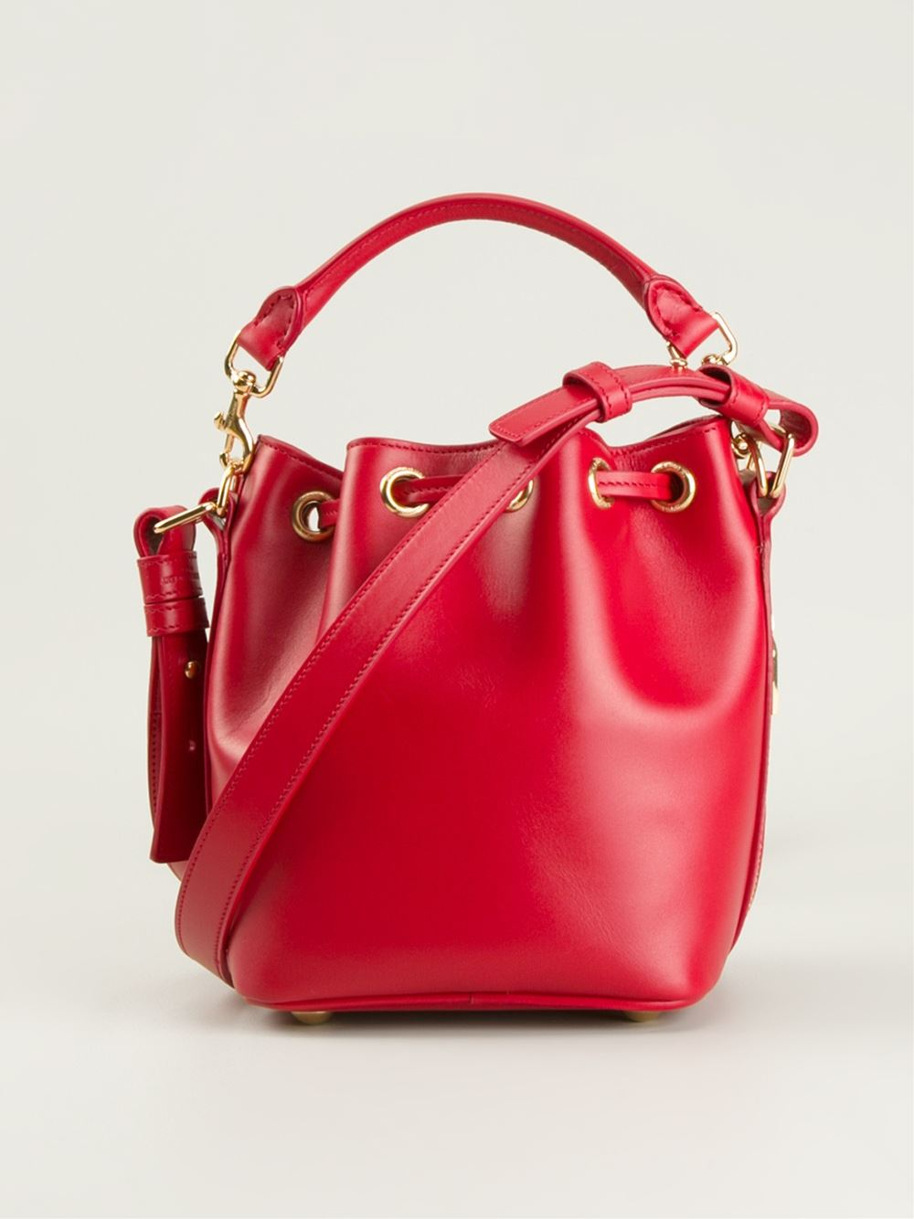 Saint Laurent Small 'Emmanuelle' Bucket Bag in Red | Lyst