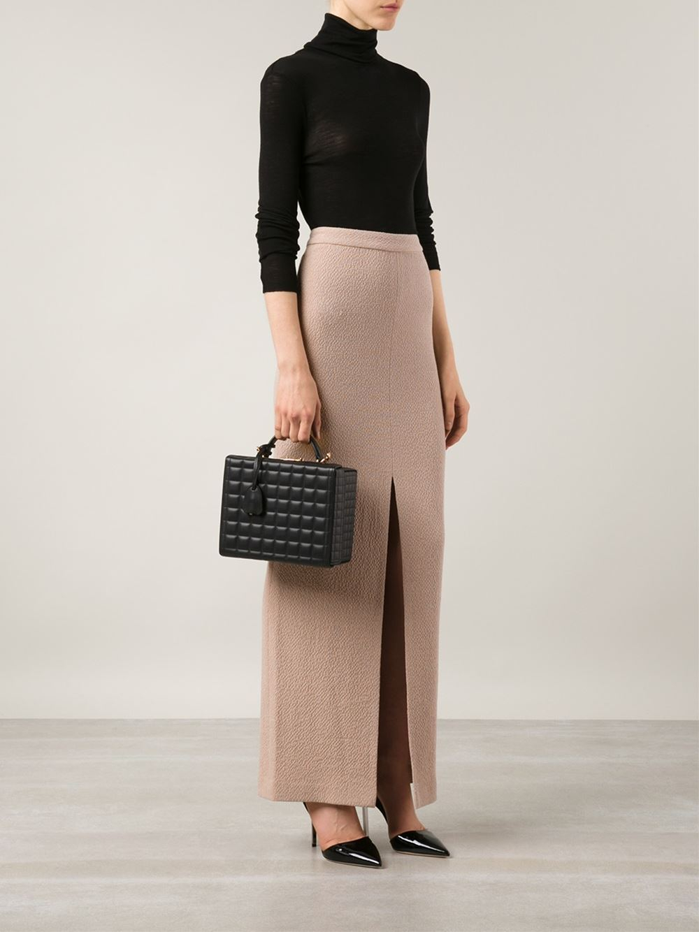 Mark cross Large 'Grace' Quilted Box Bag in Black | Lyst