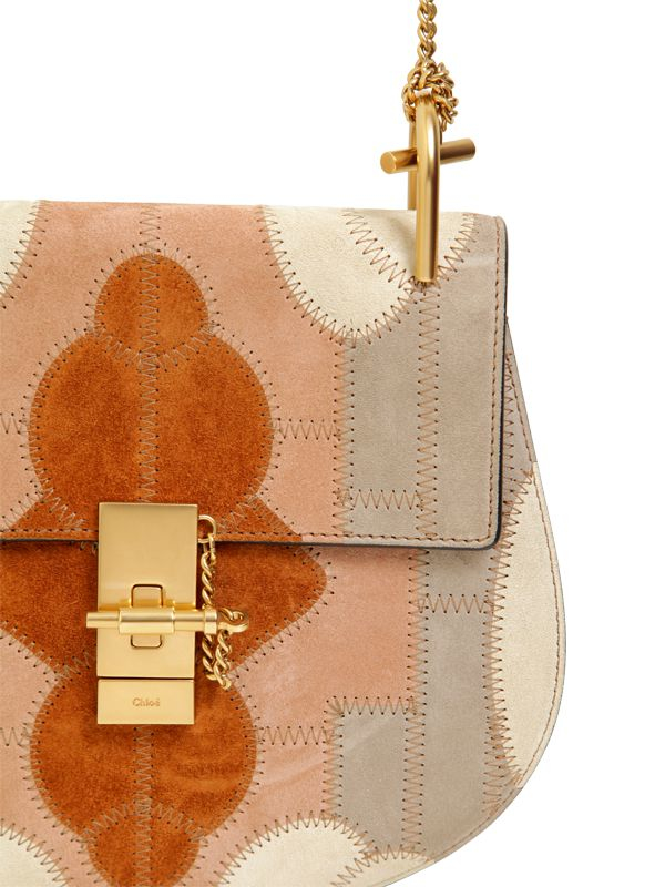 cloe hand bags - Chlo Small Drew Flower Patchwork Suede Bag in Gray (MOTTY GREY ...