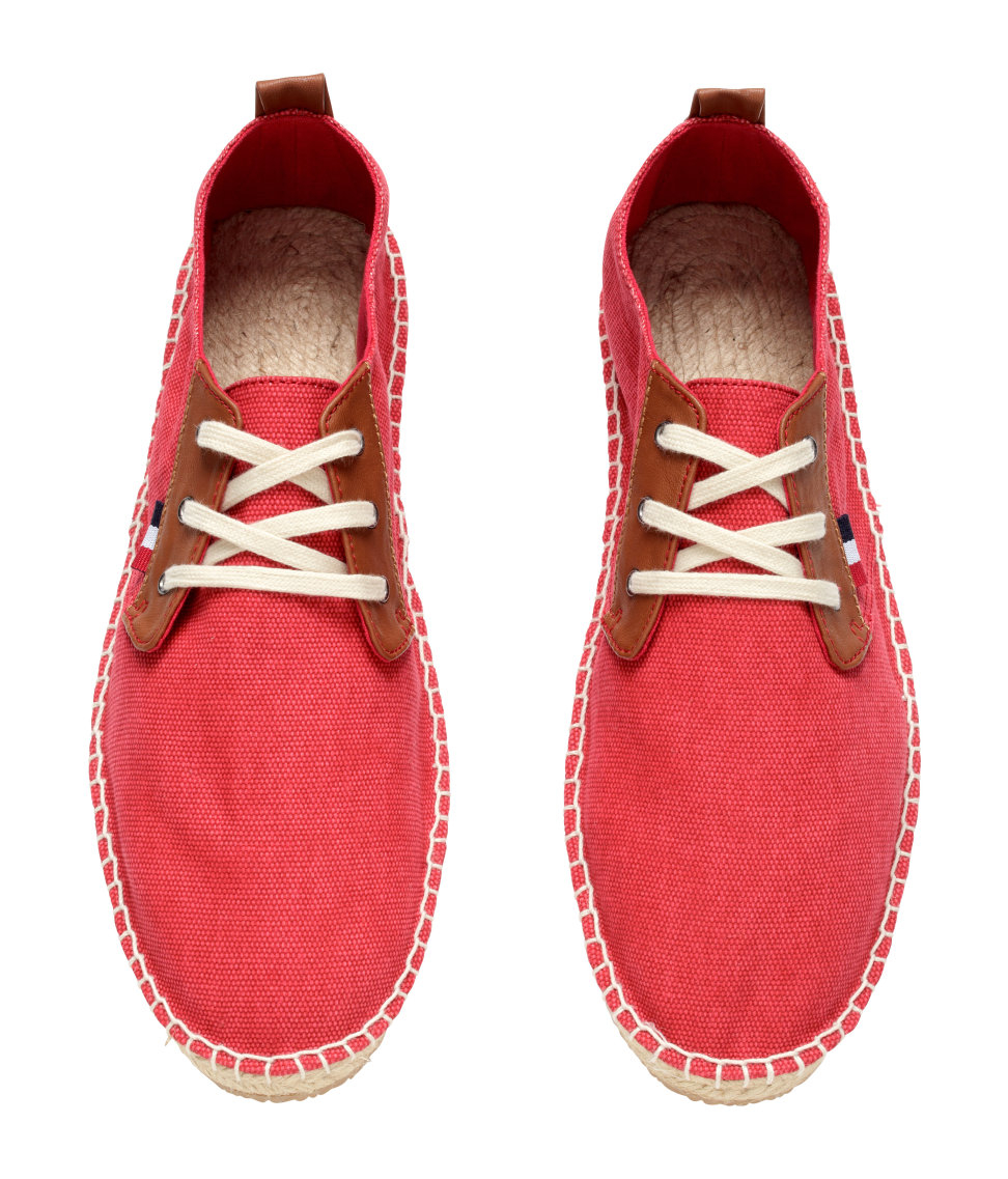 H&amp;M LaceUp Espadrilles in Red for Men Lyst