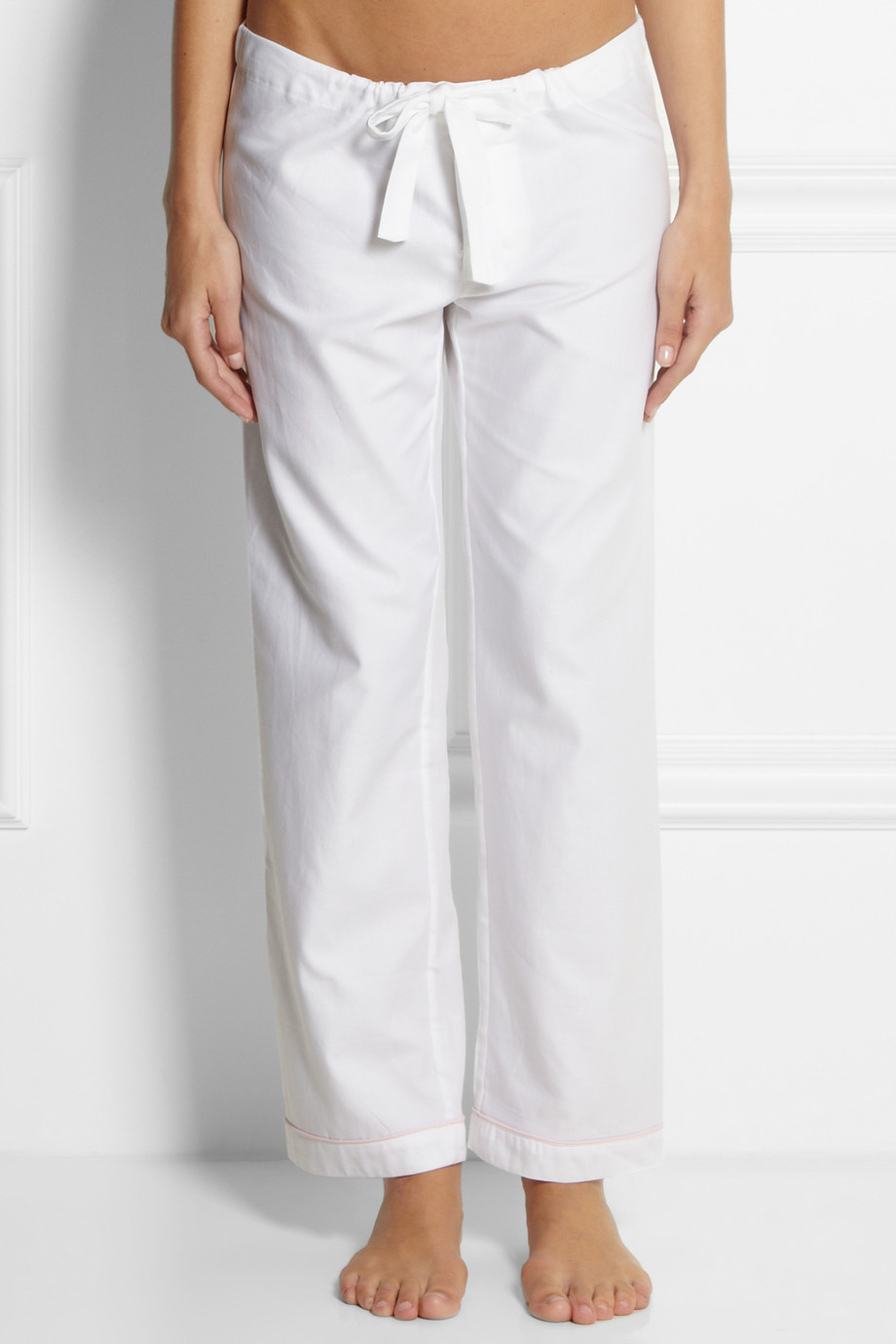 Bodas Cottontwill Pajama Pants in White - Lyst