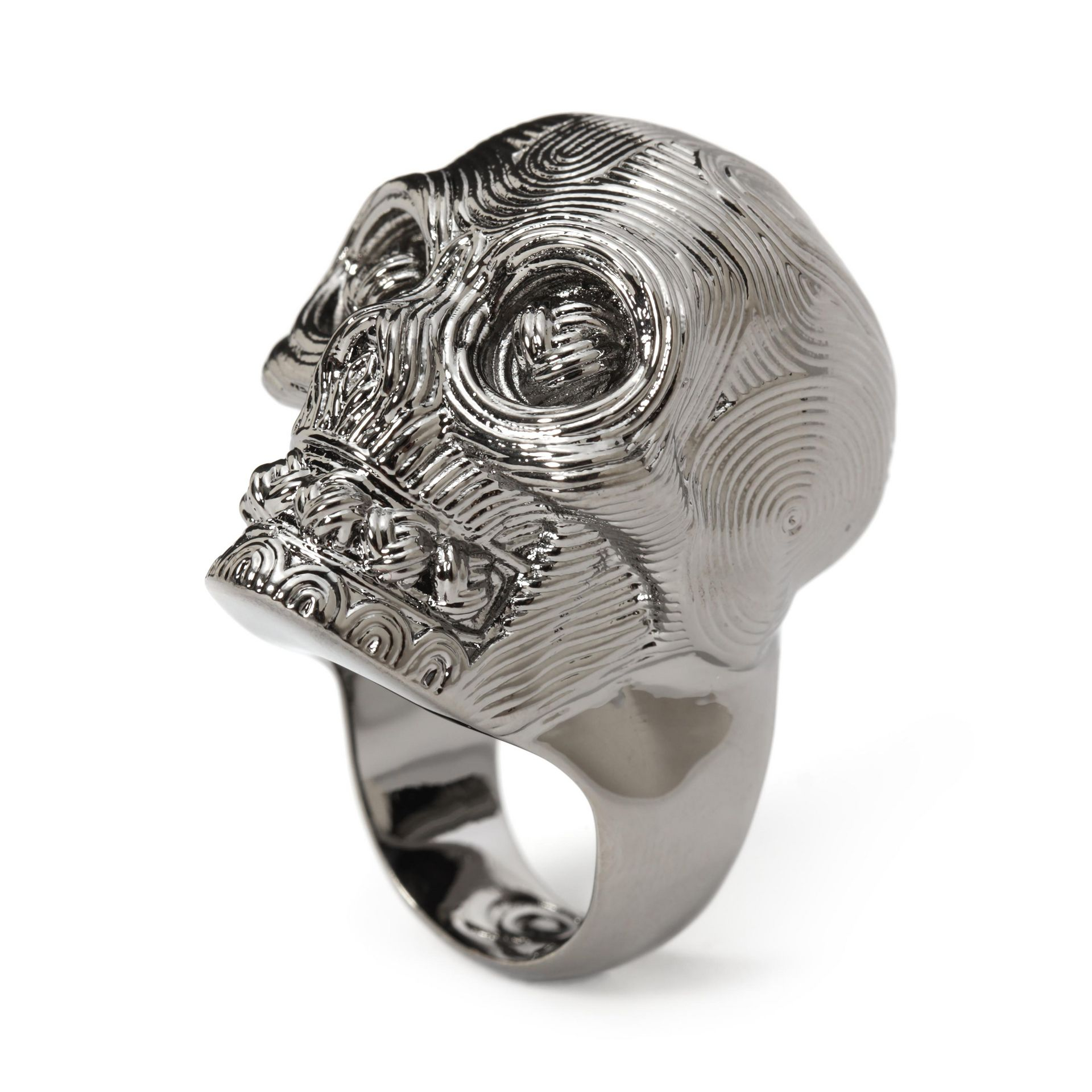 Alexander McQueen Diamante Skull Ring in Silver (Metallic) for Men Lyst