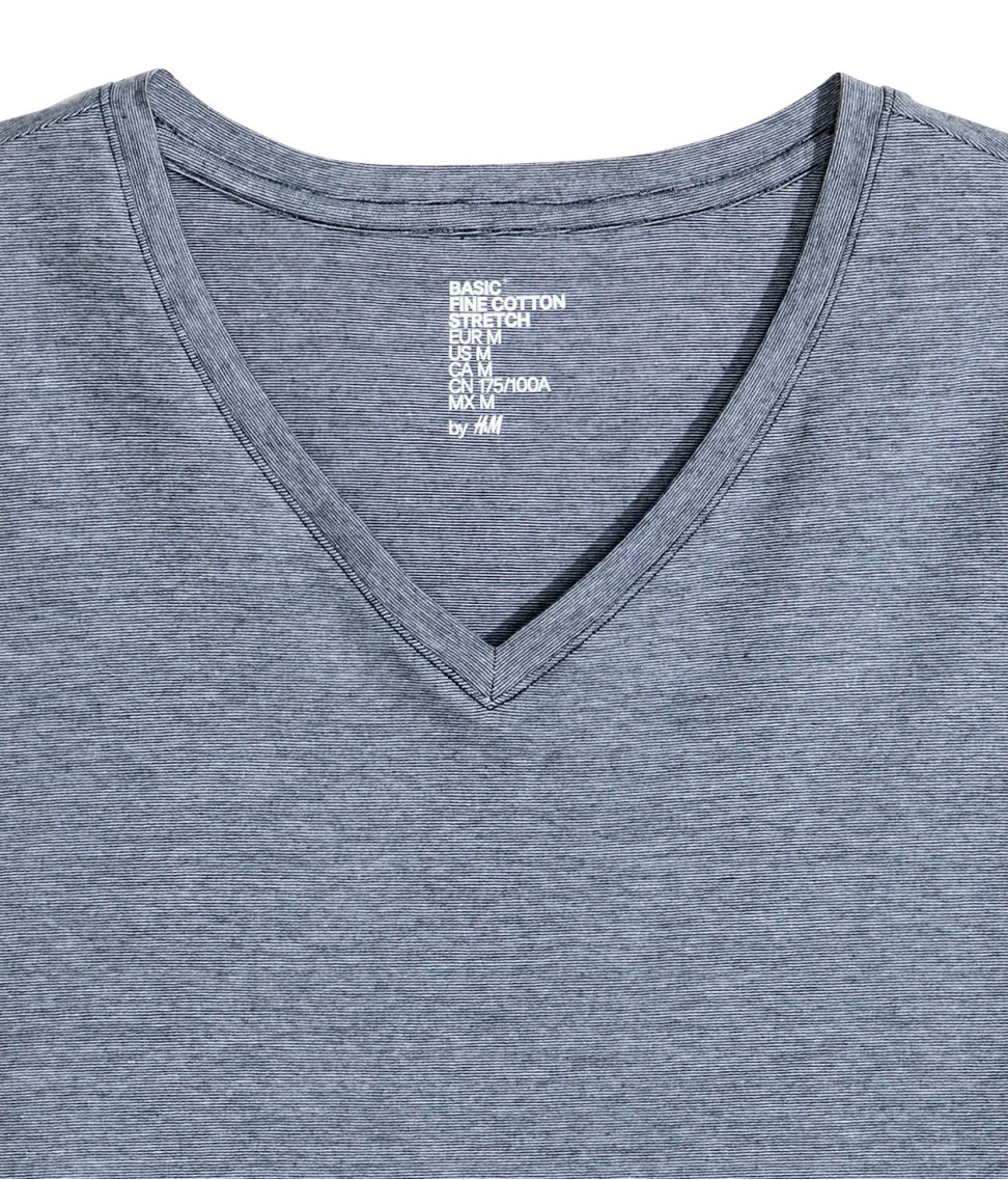 H&M V-neck T-shirt Stretch in for Men | Lyst