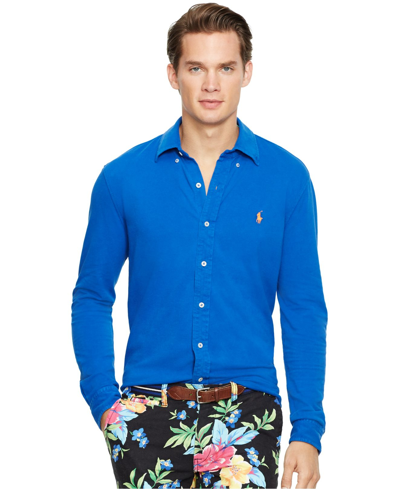 ralph lauren featherweight mesh shirt navy