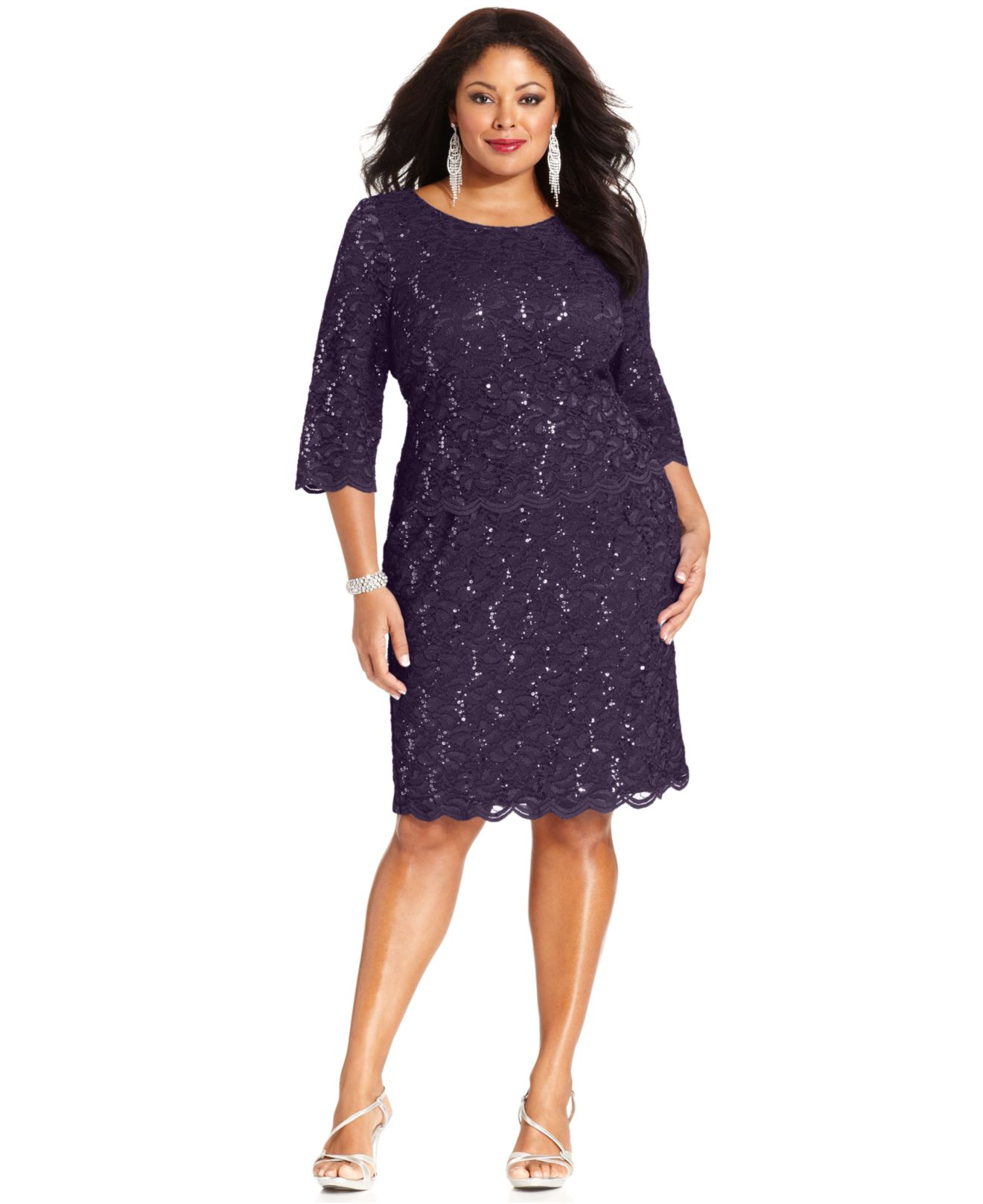 Sequined Lace Dress 