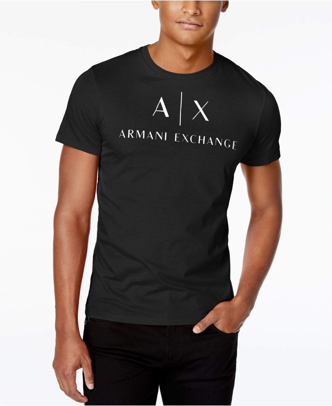 armani exchange black and white shirt