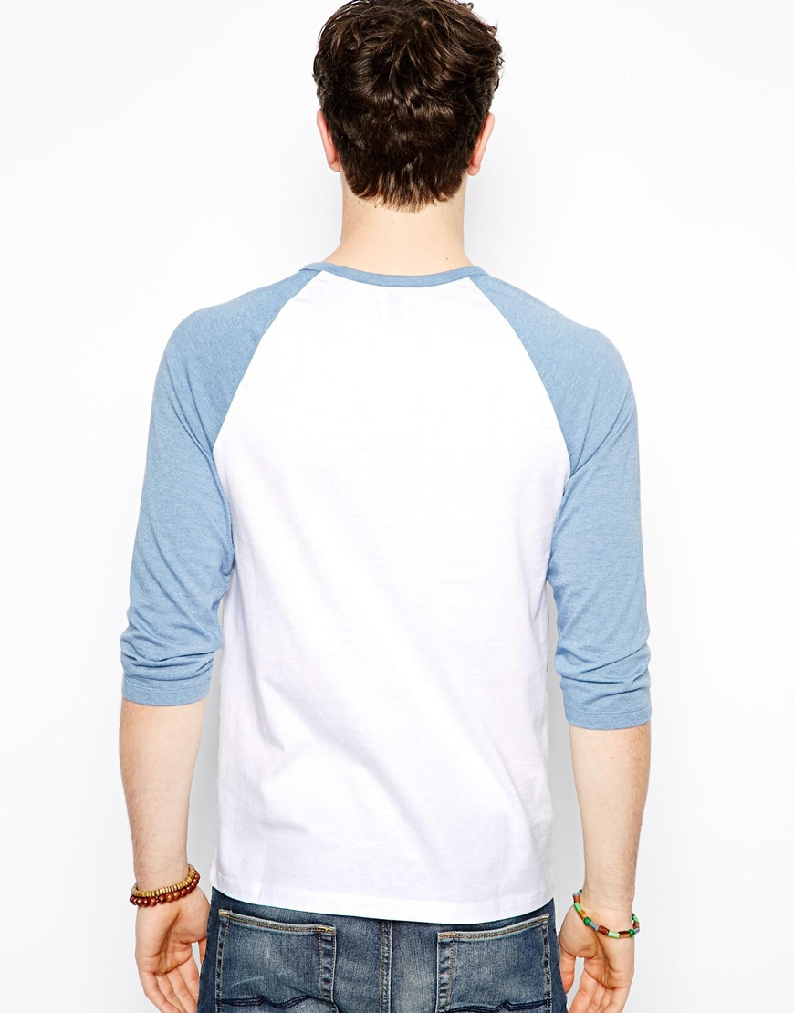 Download ASOS 3/4 Sleeve T-Shirt With Contrast Raglan Sleeves in ...