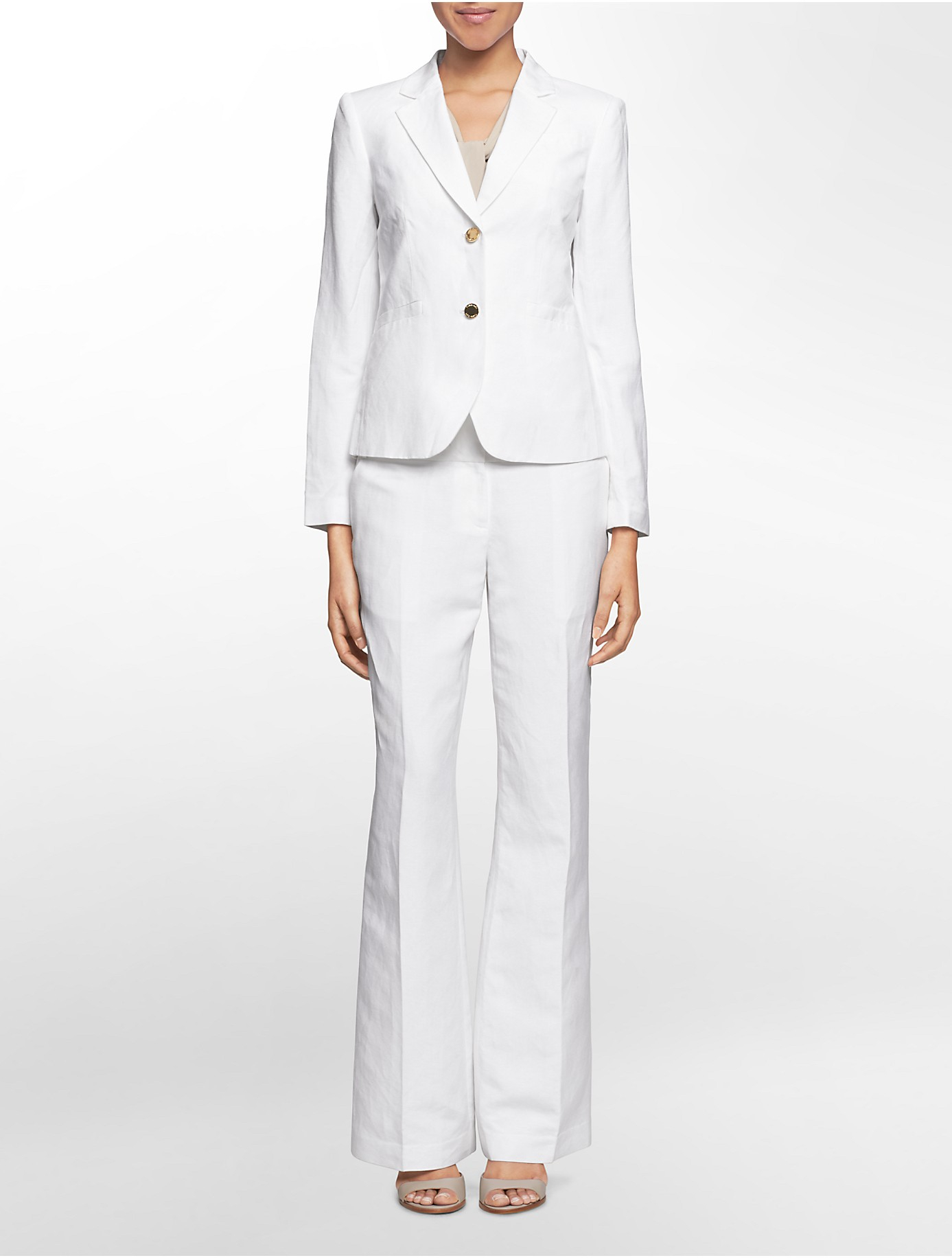Calvin Klein White Label Two Button Linen Suit Jacket | Lyst