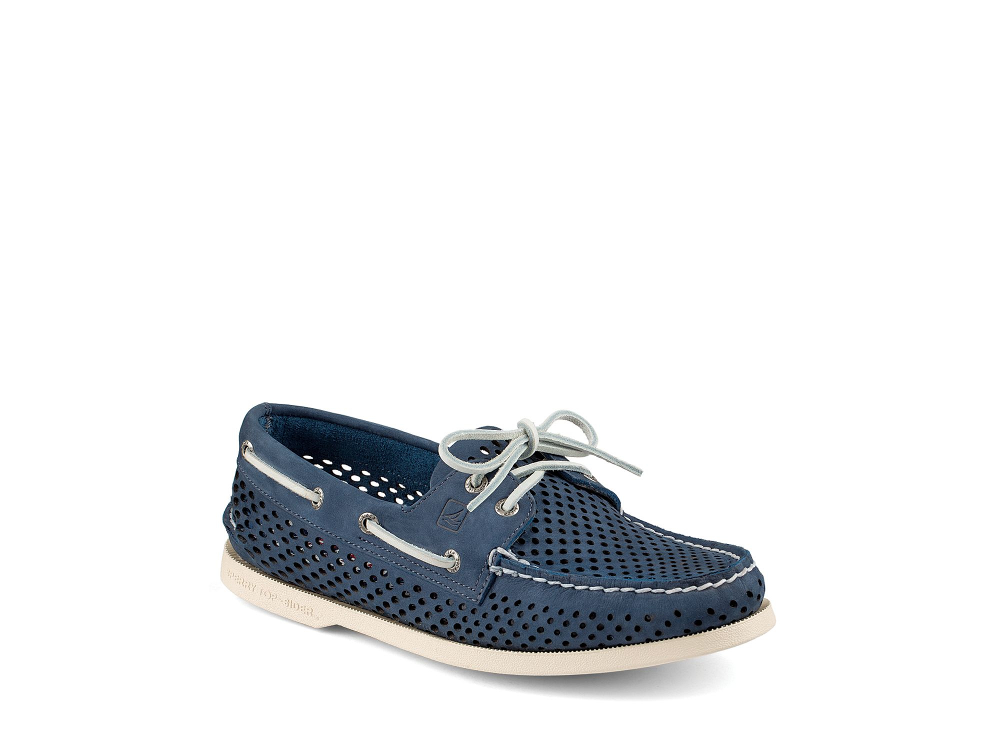 Sperry Top-Sider A/o 2-eye Perforated Boat Shoes in Blue for Men | Lyst