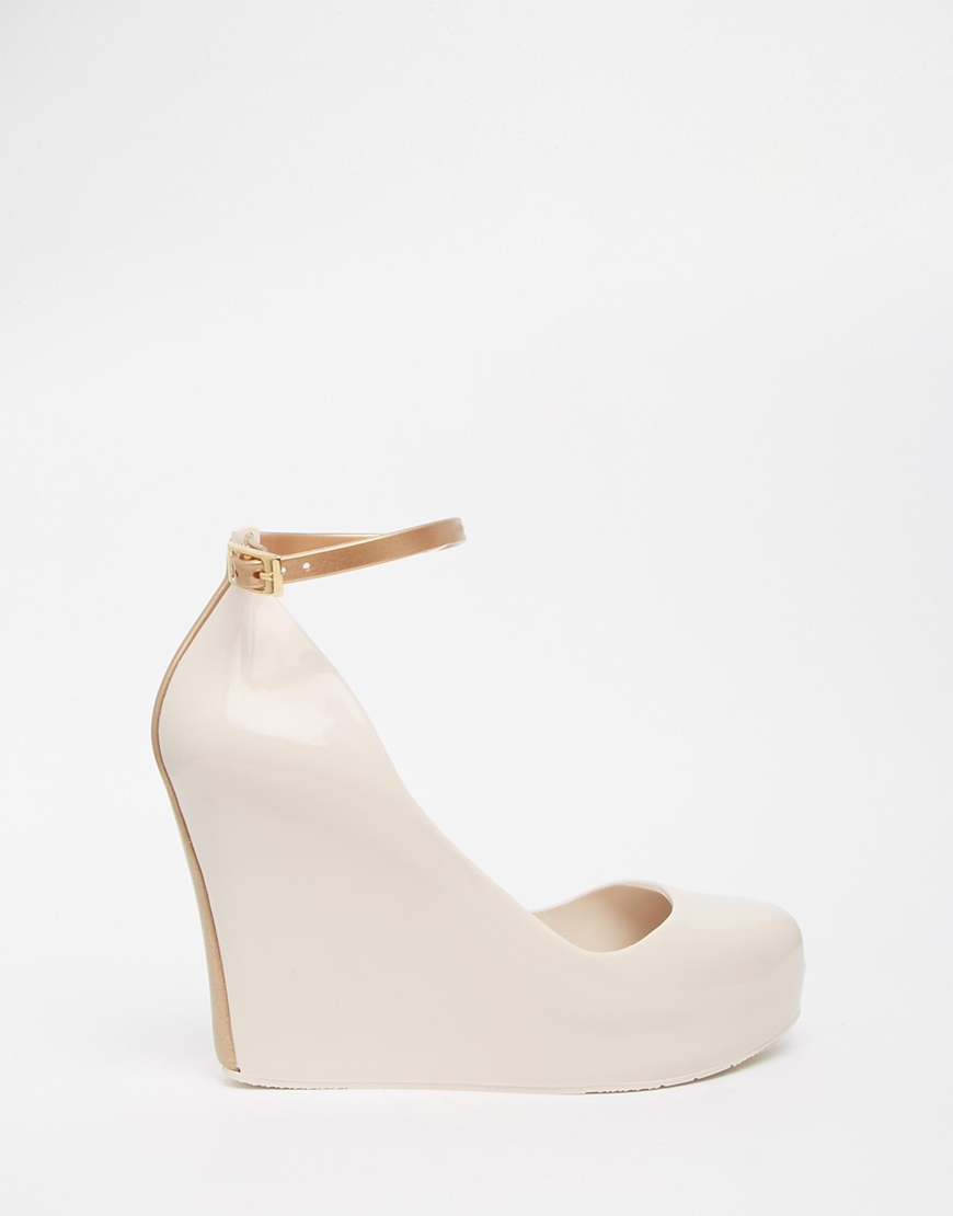 Melissa Patchuli Peep Toe Wedge Shoes in Metallic - Lyst